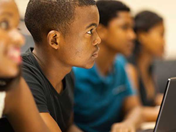 Students focusing in class