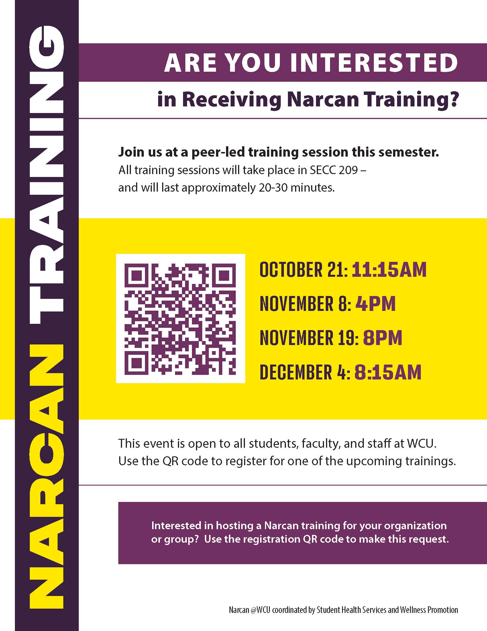 Narcan Training Dates and Locations for Fall 2024