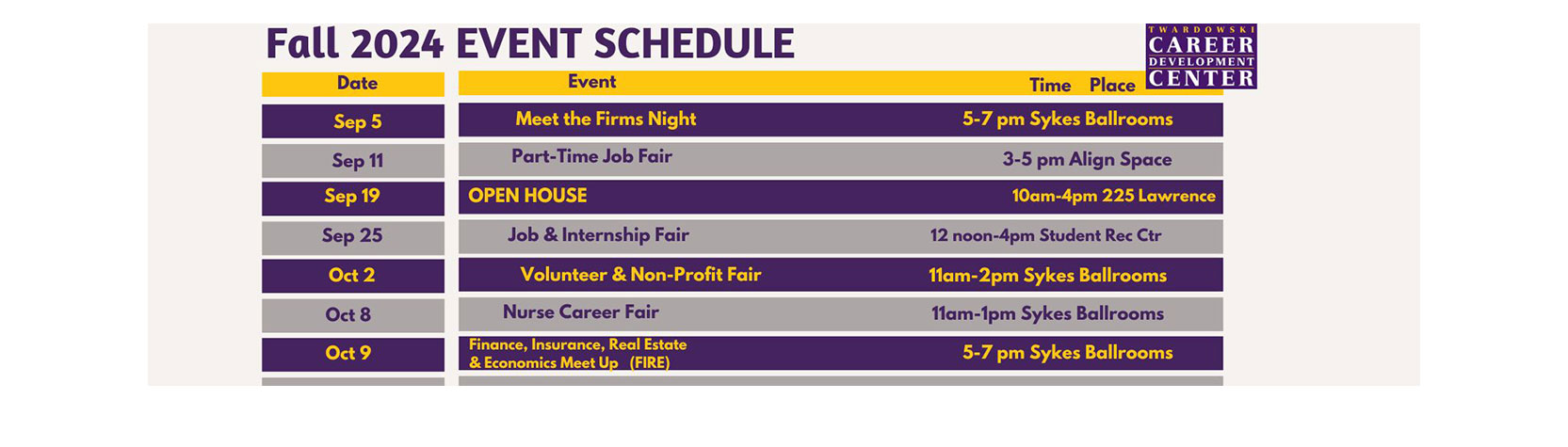 Career Development Center Events