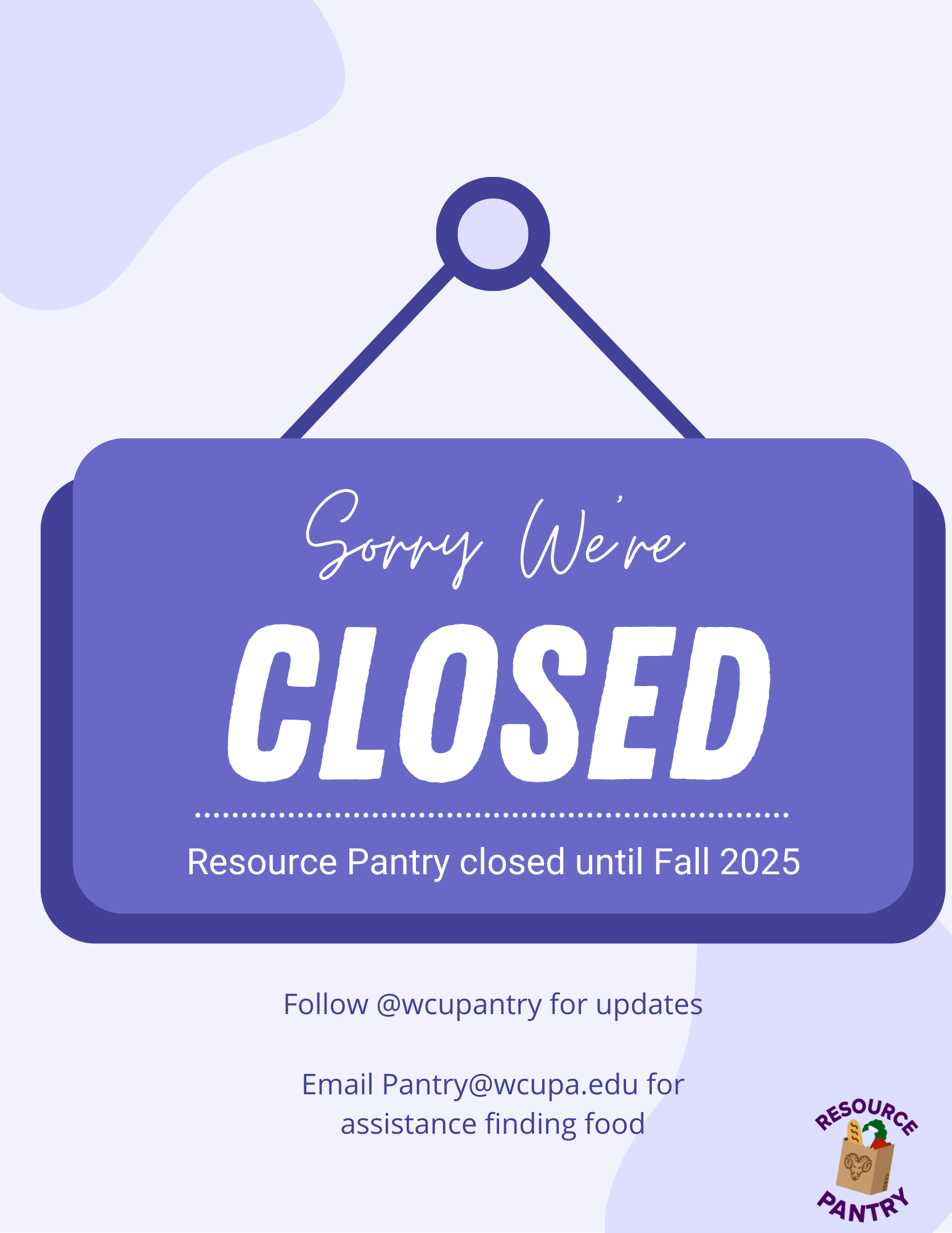 Resource Pantry Summer hours