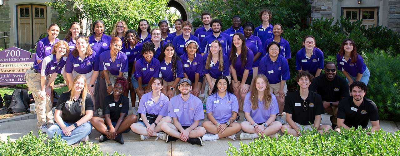 orientation leader with sign