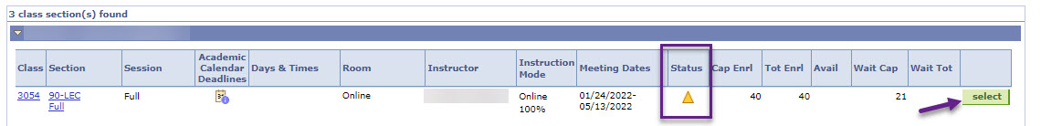 Add to Class Waitlist 4