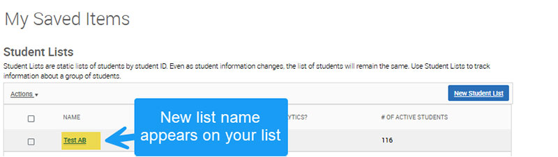Creating a Student List from another Resource 4