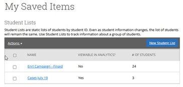 Creating a Student List in Navigate 26