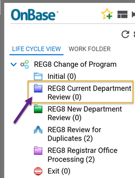 Current Department Review of Change/Remove Major/Minor/Certificate Request 5