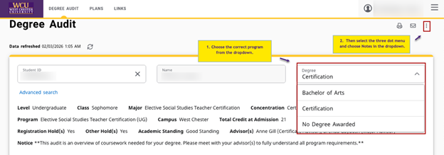 Fig. 4 - Certification Box Screenshot