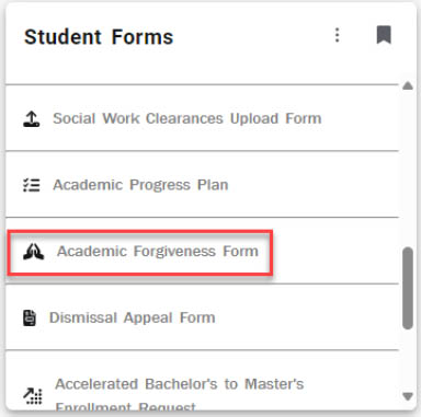 Academic Forgiveness Form