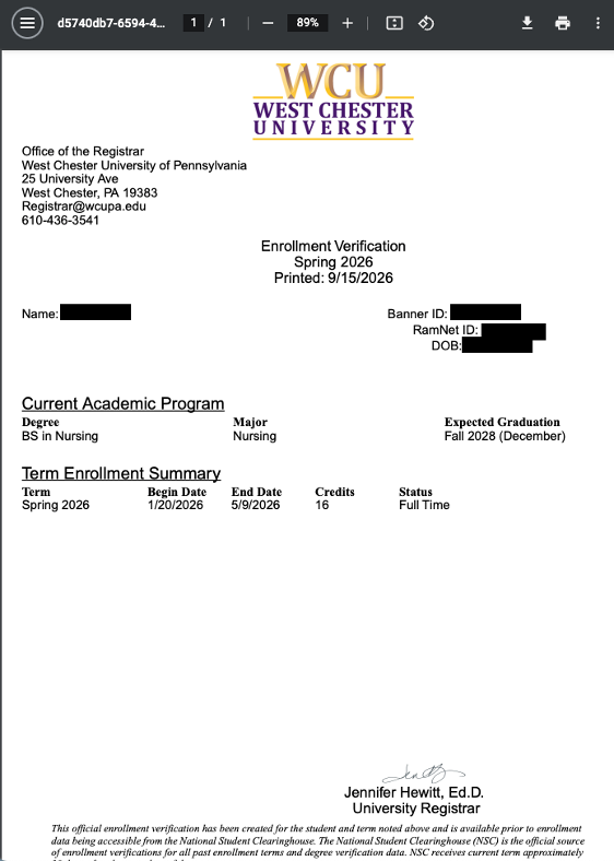 Enrollment Verification: Viewing, Saving, and Printing Your Letter 4