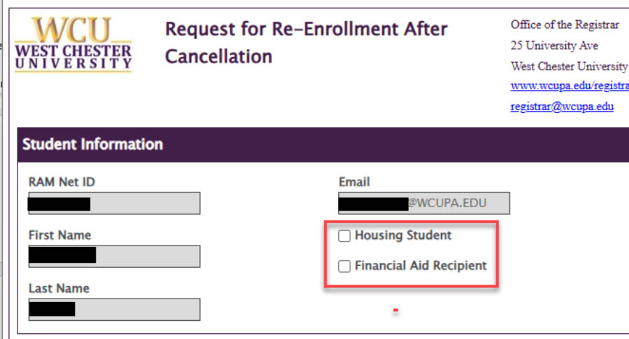 Student info questions
