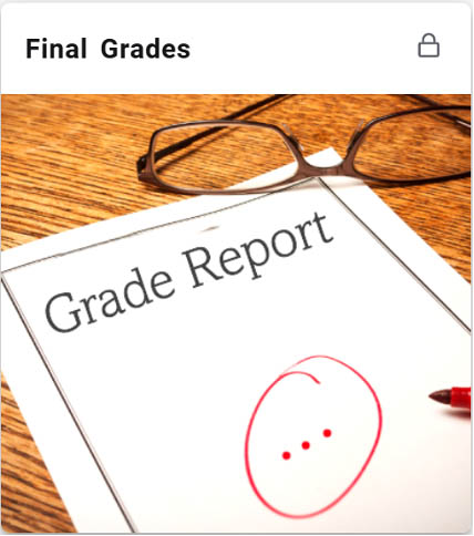 Final grades card