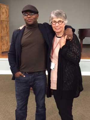 L-R: Tyehimba Jess and Alice Friman at Poetry by the Sea 2017.