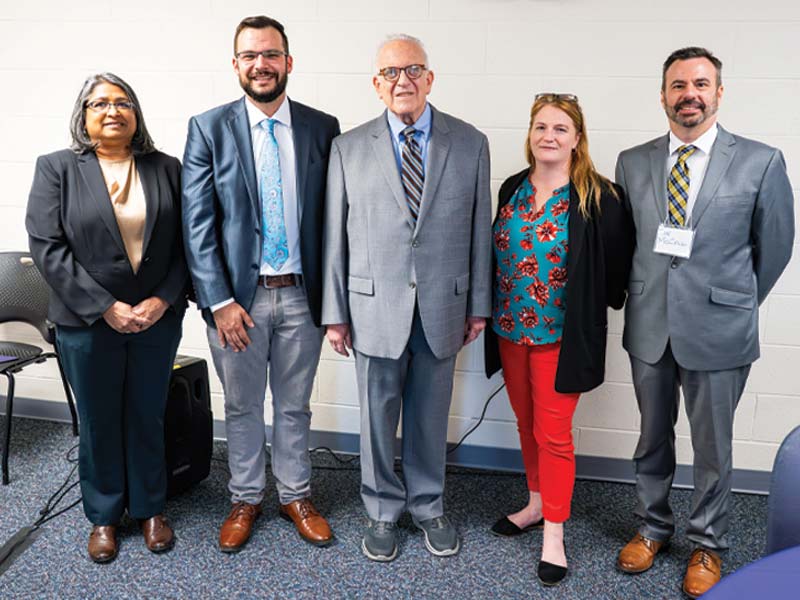 (L-R)          Dr. Rita Patel Eng, Nick Imbesi, Dr. Andrew          Dinniman, Dr. Tori Nuccio, Ron McColl