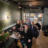 group sitting at table