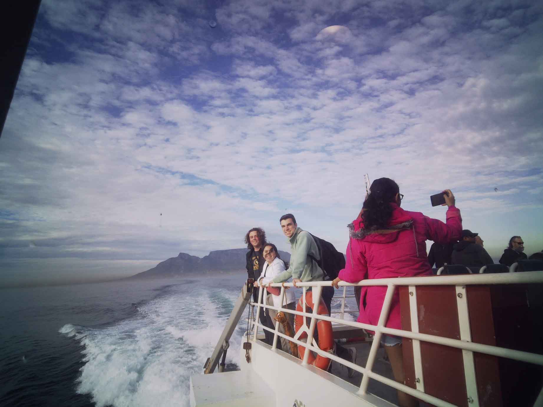 Vinette of people on a boat