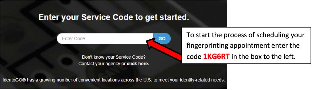 enter your service code