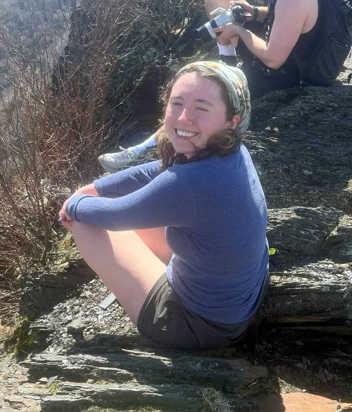 GNA Student Intern Kylee Dinan at Chimney Top Trail in Smoky Mountain National Park