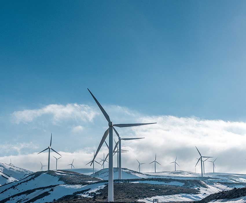 Windmills in the snow