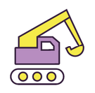 Decorative Cartoon excavator Icon