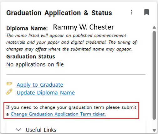 Graduation Application & Status Card Image