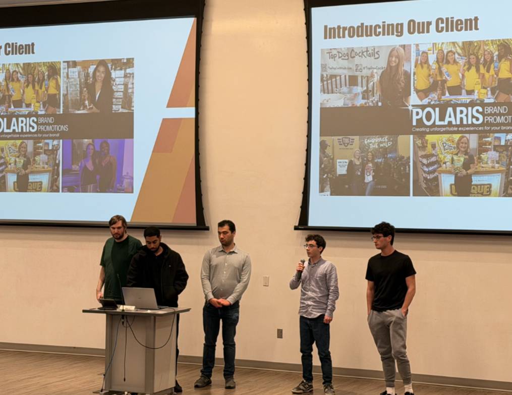 Polaris Capstone presentation Students presenting on stage