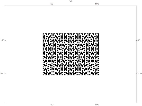 Generation 32 of the cellular automaton